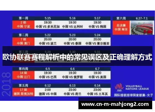 欧协联赛赛程解析中的常见误区及正确理解方式